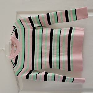 JoosTricot long sleeve crew neck peachskin mint stripe top small